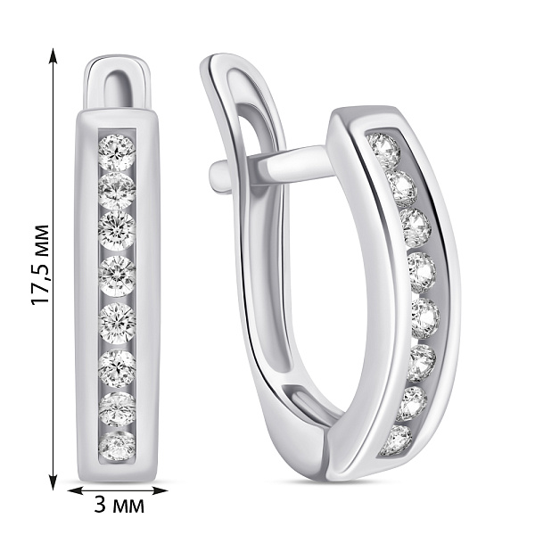 Срібні сережки з фіанітами (арт. 7502/С2Ф/345) – зображення 2