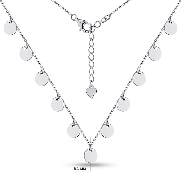 Срібне кольє Монети без каміння (арт. 7507/1081/6) – зображення 3