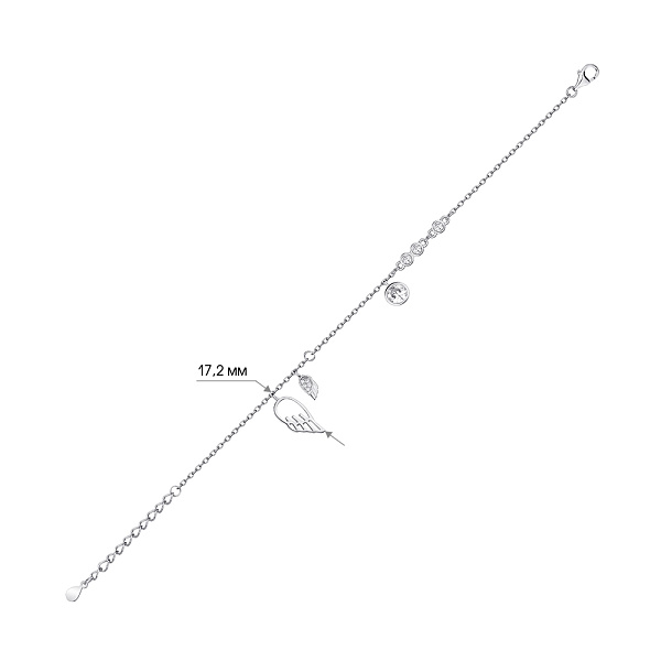 Серебряный браслет с подвесками (арт. 7509/3981) – зображення 2