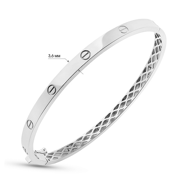 Жорсткий браслет з білого золота (арт. 326467/4б) – зображення 3