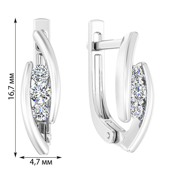 Золотые серьги с бриллиантами  (арт. С011535020б) – изображение 3