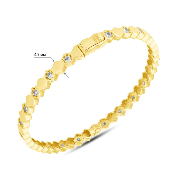 Браслет золотий в жовтому кольорі металу з фіанітами (арт. 324773ж) – зображення 2
