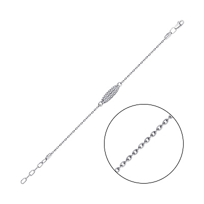Срібний браслет з розсипом фіанітів (арт. 7509/324брп)