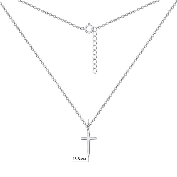 Колье из серебра Крестик без вставок (арт. 7507/1284) – изображение 3
