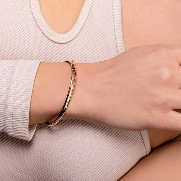 Жесткий браслет из красного золота (арт. 340408) – изображение 3