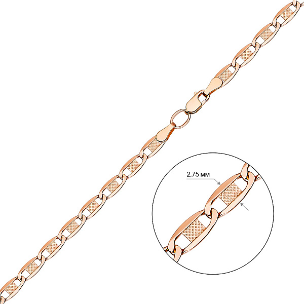 Цепочка из красного золота плетения Валентино (арт. 3010103) – изображение 2
