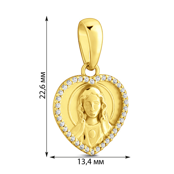 Золотая ладанка иконка Дева Мария (арт. 7517/2471ж) – изображение 2