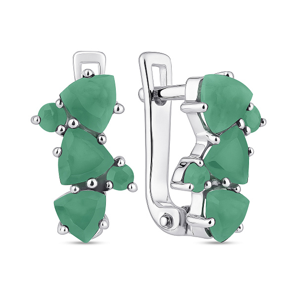 Серебряное серьги с изумрудом (арт. 7502/2111511Изм) – изображение 1
