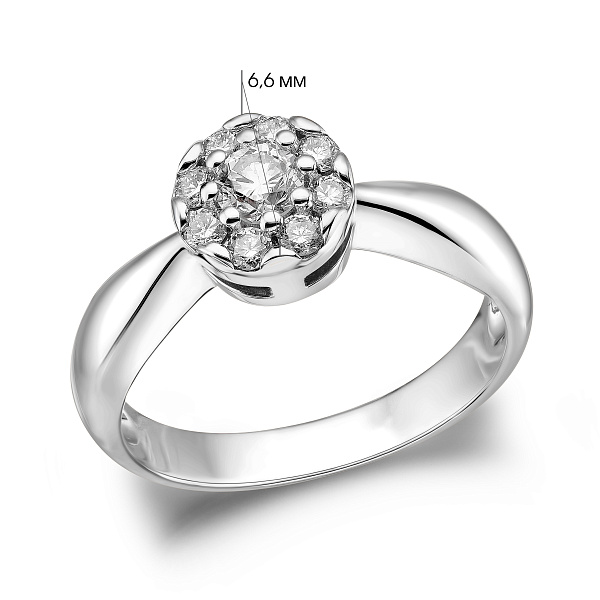 Каблучка з білого золота з діамантами (арт. К011441030б) – зображення 4