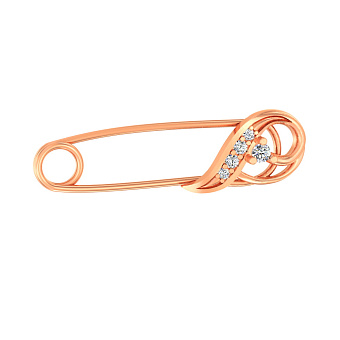 Золотая булавка с фианитами (арт. 360046)