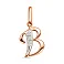 Подвеска из красного золота Буква В (арт. 440287) – изображение 1