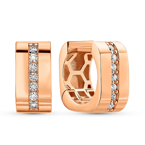 Золотые серьги с фианитами (арт. 1091178) – изображение 1