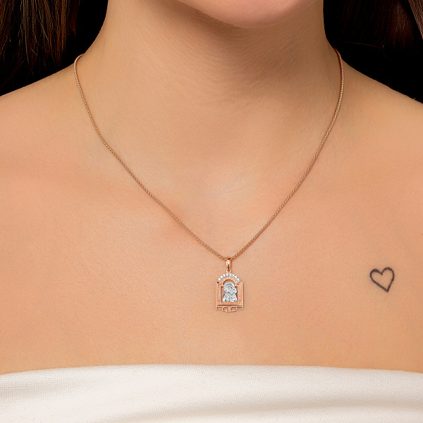 Золотая ладанка иконка Божия Матерь Казанская (арт. 440627) – изображение 2