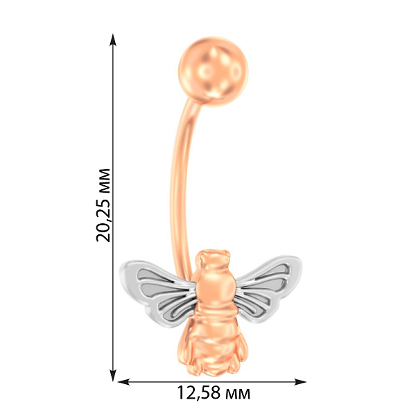 Золотая серьга-пирсинг  (арт. 360092) – изображение 2