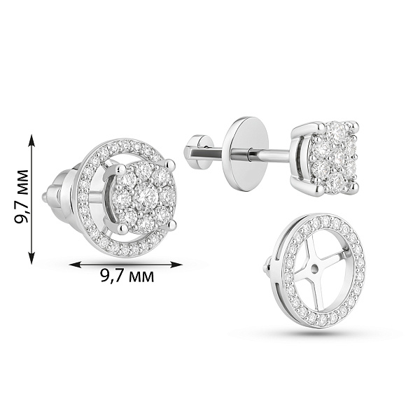 Пусеты из серебра с фианитами (арт. 7918/29048) – изображение 2