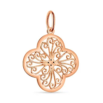 Золотой подвес в красном цвете металла (арт. 424462)