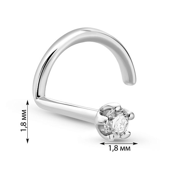 Золотая серьга-пирсинг в нос с бриллиантом (арт. 6112628202) – изображение 2