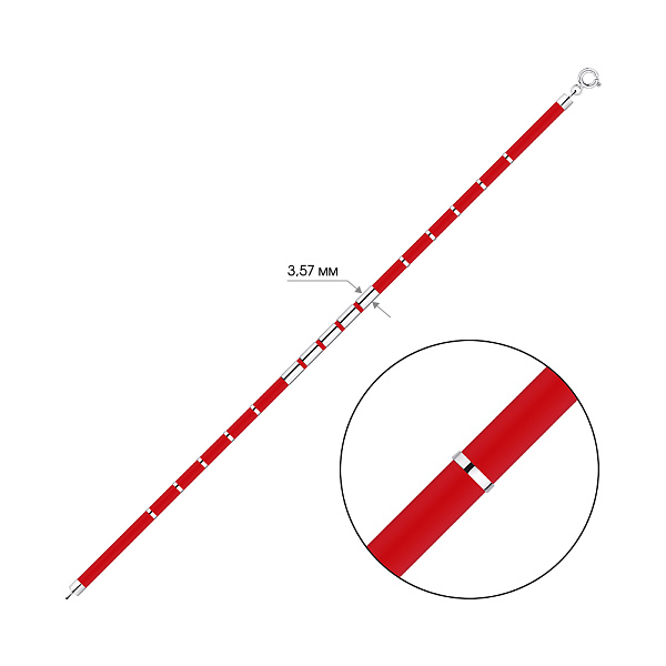 Браслет з каучуку зі срібною вставкою (арт. 7609/4328к) – зображення 2