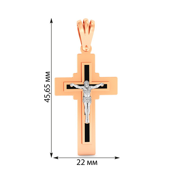 Золотой крестик с распятием и эмалью (арт. 501734еч) – изображение 3