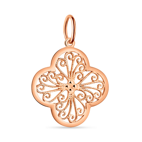 Золотой подвес в красном цвете металла (арт. 424462) – изображение 1