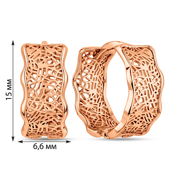 Сережки з червоного золота (арт. 111296) – зображення 4