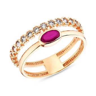 Золота каблучка з фіанітами (арт. 154499к)