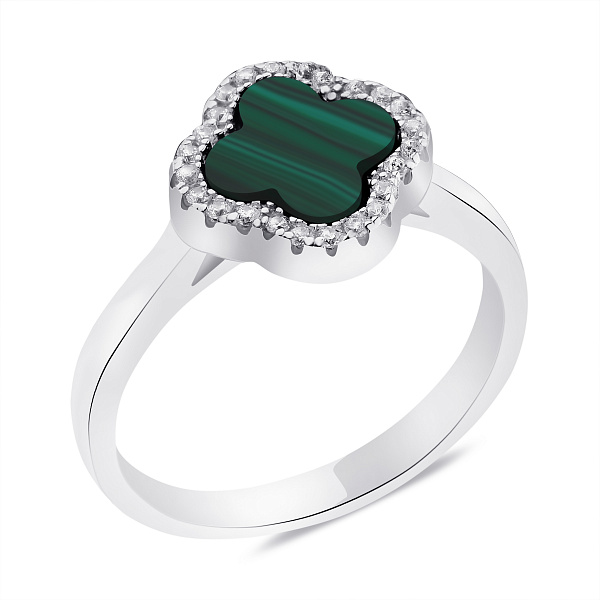 Серебряное кольцо с малахитом (арт. 7501/6197/10млх) – изображение 1