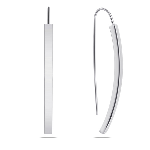 Серебряные серьги без камней (арт. 7502/3834) – изображение 1
