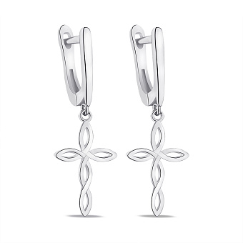 Фото Сережки підвіси Хрестики зі срібла (арт. 7502/4918)
