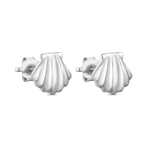 Серьги-пусеты Ракушка из серебра (арт. 7518/6876) – изображение 1