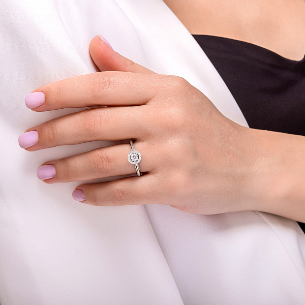 Золота каблучка з діамантами (арт. К341491030б) – зображення 5