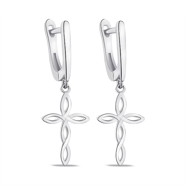 Сережки підвіси Хрестики зі срібла (арт. 7502/4918) – зображення 1