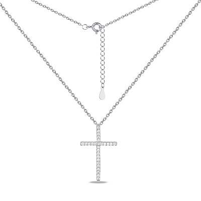 Срібне кольє з хрестиком (арт. 7507/1701)
