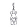 Серебряный кулон Мишка с фианитами (арт. 7503/П2Ф/1070) – изображение 1