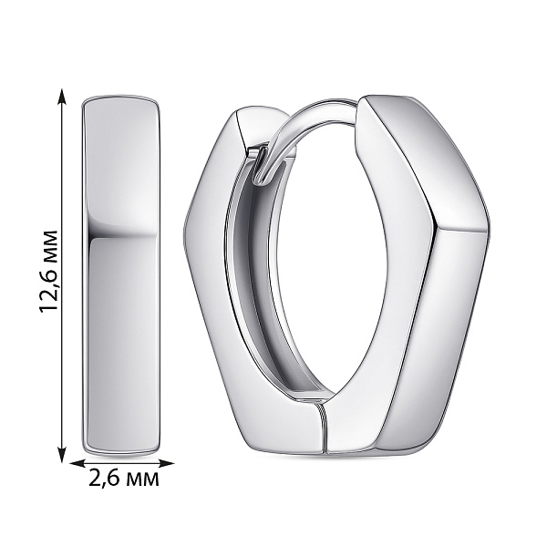 Серебряные серьги-кольца без камней (арт. 7502/9991/15) – изображение 2