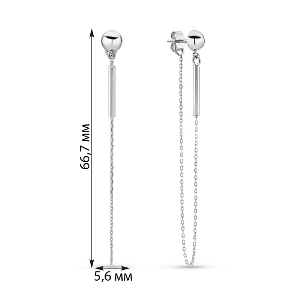 Золотые серьги с цепочкой (арт. 1091086б) – изображение 2