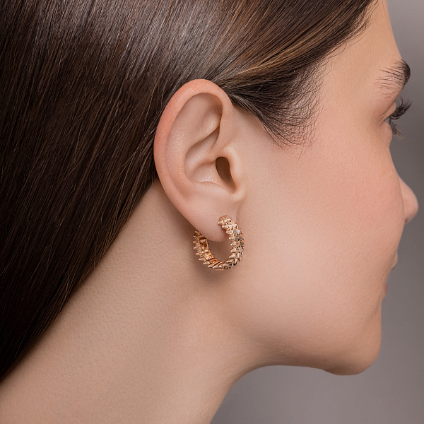 Серьги из красного золота без камней (арт. 1091711/20) – изображение 3
