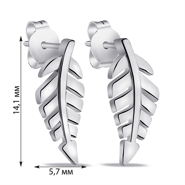 Серебряные серьги-пусеты без камней (арт. 7518/6874) – изображение 2