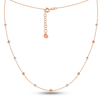 Колье из красного и белого золота с шариками (арт. 360178кб)