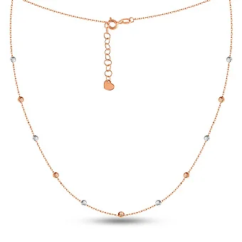 Кольє з червоного і білого золота з кульками (арт. 360178кб)