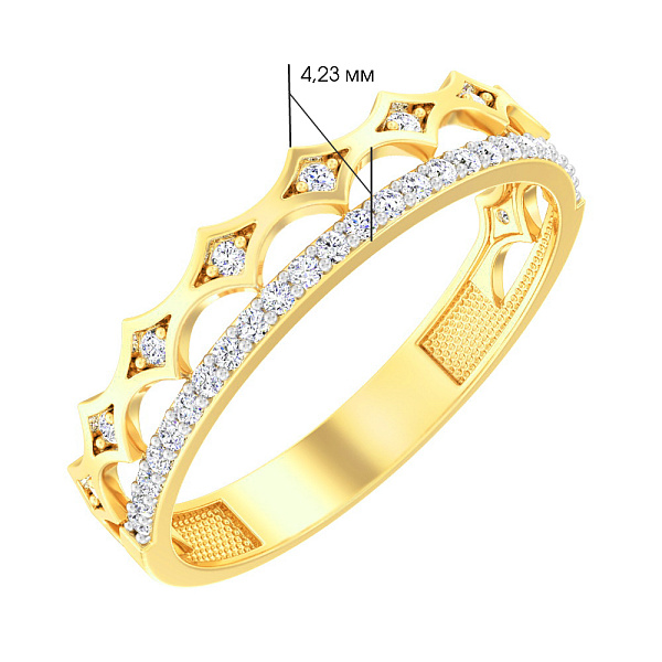 Золота каблучка з фіанітами (арт. 140774ж) – зображення 2