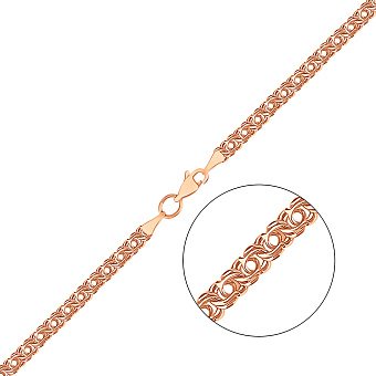 Ланцюжок з червоного золота плетіння Бісмарк козацький (арт. 30/1056)