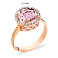 Каблучка з червоного золота з рожевим кварцом (арт. 140560Пр) – зображення 2