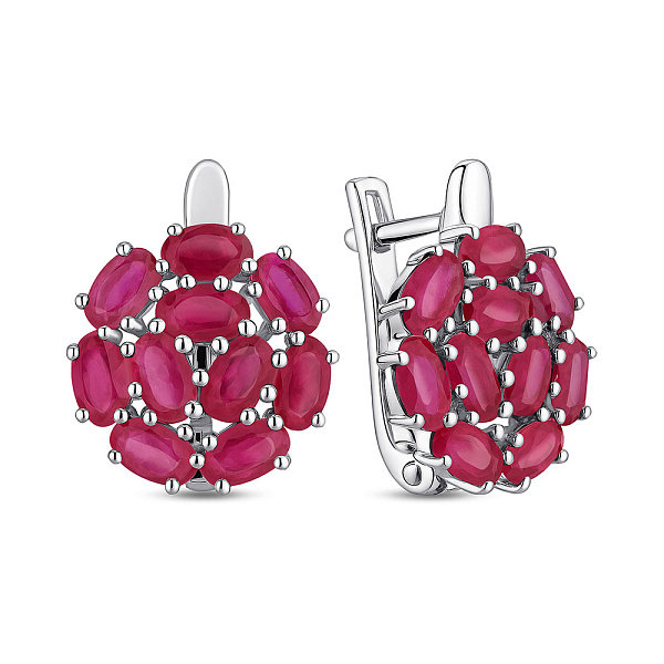 Серебряные серьги с рубинами (арт. 7502/2073550Р) – изображение 1