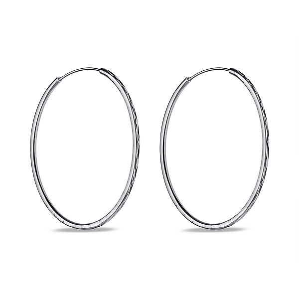 Серебряные серьги-кольца без камней (арт. 7502/9818/50) – изображение 1