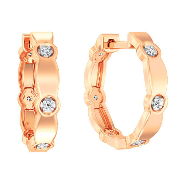 Золоті сережки-кільця з фіанітами (арт. 111147) – зображення 1