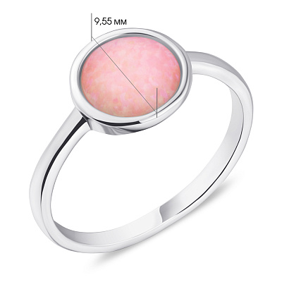 Кольцо из серебра с розовым опалом (арт. 7501/2957Пор)