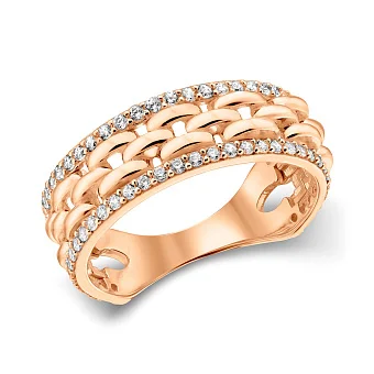 Золота каблучка Ланки з фіанітами (арт. 156406)