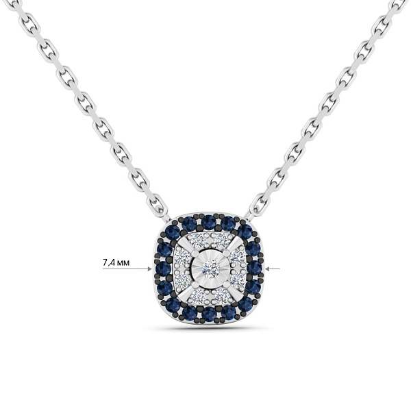 Золотое колье с сапфирами и бриллиантами (арт. Ц011734бс) – изображение 2