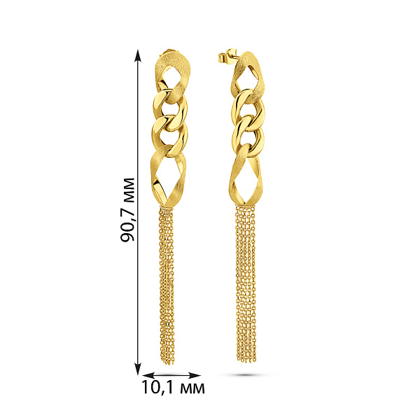 Довгі золоті сережки Francelli (арт. 1091663жм) – зображення 4